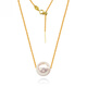 Yueyi Seawater Pearl 925 Silver Necklace North Sea South Pearl Single Pendant as a Birthday Gift for Girlfriend 8-8 Points 5mm North Sea South Pearl + 925 Silver Yellow Necklace