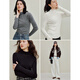 Inman Seamless One-piece Turtleneck 100 Cardigan 2025 Autumn Women's New Pullover Bottoming Shirt Noble Gray M
