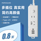 Sushi Helmo classic pure white color 2-position 2USB+Type-C socket/socket board/terminal board/pull line board 0.8m master control strip, suitable for home and office dual scenes