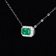 HEEKAIYI Emerald Necklace for Women 18K Diamond Pendant Chinese Valentine's Day Birthday Gift for Wife and Girlfriend Selected 63 Points/Zambian Emerald/Double Certificate