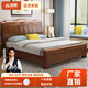 Modern Chinese double bed rubber wood solid wood bed 1.5m bed home bedroom 1.8m storage large bed wedding bed single bed color please note 1800*2000mm frame structure