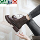 CARTELO genuine soft leather Martin boots for women British style 2025 new spring and autumn plus velvet brown thick-soled short boots motorcycle boots black single lining 39