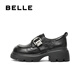 Belle Zhang Linghe recommends black loafers for women, shopping mall style cowhide thick-soled jk shoes E1Z1DCM5 black 38 (240mm)