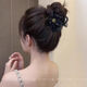 Rhinestone polka dot mesh sunflower clip for women 2025 new high-end bubble shark clip back of head hair clip black 1 piece