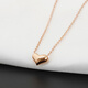 Micro-gift 18K rose gold platinum plain gold small love peach heart glossy car flower pendant set chain women's necklace gift 18k gold 1.82g42+3cm one side car flower one side