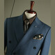 DK high-end men's striped suit suit men's business formal wear groom's best man's wedding wear engagement dress suit jacket blue stripe (suit + trousers) 7XL /64 (205-230Jin Jin equals 0.5 kg)