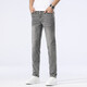 JASONWOOD high-end men's jeans summer thin slim stretch straight pants middle-aged simple versatile washed trousers 1049 gray 28