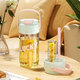 Jiwu Forest Plastic Water Cup for Women High-Looking Portable Straw Cup Large Capacity High Temperature Resistant Plastic Cup with Tea Separator White 600ml