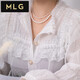 MLG Freshwater Pearl Necklace Women's Summer Round Beads Young Short Double-layer Clavicle Chain Fashion Simple Versatile Jewelry for Your Girlfriend Double-layer Pearl Necklace Inner Circle 40cm Outer Circle