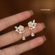 Juvia Camellia Earrings for Women S925 Silver Temperament and High-end Flower Earrings National Style Fashionable Earrings Suitable for Autumn and Winter Camellia Earrings S925 Silver Gift Box