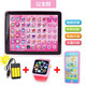 Other children's early education tablet reading machine baby ipad learning machine early childhood education toys 1-3-6 years old A8-inch tablet (pink rechargeable version) + mobile phone + watch