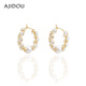 AJIDOU Ajidou earrings birthday gift simple and elegant imitation pearl zircon earrings for girlfriend and wife gold + white