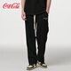 可口可乐（Coca-Cola）休闲裤男美式直筒宽松长裤运动裤女 黑色 S
