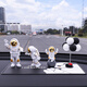 Chuang Jingyi chooses car ornaments men's center console high-end car accessories ornaments 2025 new center console Internet celebrity interior sense spin gold astronaut three-piece set + black big G + Saturn +