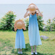 Little Bear Elf (xiaoxiongjingling) mother-daughter parent-child wear summer gradient color suspender dress high-end seaside beach dress sisters fashionable street glacier blue dress 80 mother size S (recommended weight 80-100 Jin Jin equals 0.5 kg)