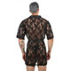 New Men's Sexy Nightgown Super Sexy Lace Transparent Thong Bathrobe Lounge Suit Black S