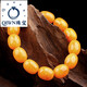 QIWN Natural Old Beeswax Bracelet Presbyopic Wax Amber Bracelet Date Bead Single Circle Men's and Women's Close Wax Buddha Bead Bracelet 20MM+, ZY5370, about 53.7 grams