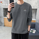 Woodpecker (TUCANO) long-sleeved T-shirt men's thin slim fit pure cotton T-shirt casual versatile solid color round neck pullover bottoming shirt men's dark gray XL recommended 120-130Jin Jin equals 0.5 kg