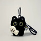 Li Hepian New Black Cat Doll Plush Doll Pendant Cute Cat Bag Pendant Couple Gift Ins Student Gift Big Eyed Black Cat with Fish + Black Lanyard