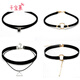 Qianbaolai Korean short black clavicle chain necklace for women Korean style simple neck jewelry choker neck strap Qianjiao five-piece set (adult)