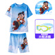 2025 new swimsuit for children and boys, short-sleeved sunscreen, quick-drying hot spring swimsuit, middle and older children Nezha cartoon swimsuit 23-Ao Bing L LL suitable for weight 20-40Jin Jin is equal to 0.5 kg