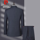 Pierre Cardin no-iron 100% pure wool suit suit for men 2025 spring and autumn new middle-aged high-end business formal two-piece suit gray plaid L 175/48