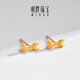 Ming brand jewelry yellow 18K gold earrings color gold girl bow earrings gift for women CSH0357 pricing K gold earrings about 0.78-0.83 grams