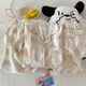 Catman Miiow Drei-teilige Pyjamas für Frauen im Sommer kurzärmelige Hose süße Cartoon-Strickjäde Girl Cloud Cotton Summer Home Clothing Set JS-9905# Schwarzes Liebes-drei-Stück-Kurzärärmel-Top + M 155-162 Gewicht 100 Jin [Jin gleich 0,5 kg]