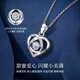 Chinese gold love platinum necklace female pt950 platinum pendant birthday gift for girlfriend and wife wedding anniversary platinum heartbeat pendant + pure silver chain/Jingsuda