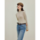 Inman seamless one-piece half turtleneck pure wool sweater 2025 autumn women's new knitted bottoming sweater oatmeal color M