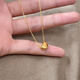 Chow Tai Fook Chinese Valentine's Day gift bath wearable classic reproduction small love necklace for women 18K gold daily versatile heart clavicle chain i heart necklace