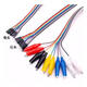 Dengshitang 10PIN color Dupont wire with alligator clip experimental lead test line 20CM/30CM/50CM male/female connecting line breadboard microcontroller wiring experimental test line DuPont female to alligator clip line-30CM