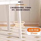 Stool Nordic light luxury dining stool household thickened soft bag square stool stackable portable spare stool dressing table makeup stool off-white stool surface-white legs