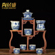 Tao Jusheng Jingdezhen Blue and White Porcelain Mountain High Water Long Kung Fu Tea Set Ceramic Household Cover Bowl Tea Cup Tea Maker Complete Set Blue and White Porcelain Mountain High Water Long - 8 Piece Set