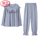 Langsha Light Luxury High-End-Frauenpyjamas Modal Spring und Herbst Langarm Pullover Lose großer Eis Seiden süßes Heimkleidung Set RQ6624 L