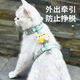 Cat traction rope vest anti-breakaway automatic retractable cat chain kitten and kitten special vest-type cat rope Sky blue 5 meters + light blue chest and back I-shaped anti-breakaway S code suitable for 1-6 Jin Jin equals 0.5 kg for cats