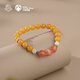 Potala Palace Beeswax Sichuan Material Nanhong Bracelet Women's 925 Silver Yellow Wealth Accessories Wenwan Plate Play Transfer Bead Bracelet Birthday Gift