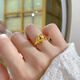Bieqing gold response to request ring women's new 999 solid gold glossy ring ring Chinese Valentine's Day birthday gift for girlfriend, response to request ring gold weight about 1.76