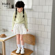 YOJIA女童半身裙春夏2025新款洋气小女孩花苞裙短裙儿童裙子春季 白色 均码 120cm