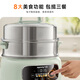 Joyoung electric steamer electric cooking pot electric hot pot household steamed bun steamed crab pot 15L large capacity electric heating pot split removable and washable 304 bottom pot multi-functional multi-purpose pot GZ781