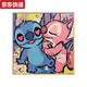 Pick-up cat Stitch digital oil painting diy filled hand-colored oil painting Stitch hand-painted cartoon acrylic decorative painting qx12173 highlight paint + professional canvas + multiple brushes +
