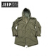JEEP SPIRIT 2025 workwear hooded American retro new men's fishtail mid-length windbreaker Korean style parka outer green high quality XL 135-145Jin Jin is equal to 0.5 kg
