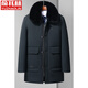 Yu Zhaolin middle-aged and elderly men's cotton-padded jackets, men's dad's winter clothes, mid-length thickened warm cotton-padded jackets, elderly cotton-padded jackets, navy blue 3XL /190 145-160Jin Jin equals 0.5kg wear