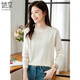She enjoys knitted sweater women's round neck lace bottoming shirt with sweater women's hollow design knitted top T13KZ3504