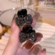 Two Worlds Love Exquisite Rhinestone Bow Small Clip Hair Accessories Small Mini Bangs Hair Clip Women's Forehead Side Clip Headdress Women 1 Pack Flash Diamond Bow Small Clip