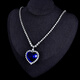 Yadige Deluxe 6A Tanzanite Necklace Wedding Banquet Ocean Heart Sapphire Necklace Heart Shape Pendant for Women Chain Length Default 45cm