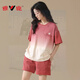 Yalu 2025 Été Nouveau pyjamas en coton pur costume de femme à manches courtes à manches à manches de temps confortable de petits vêtements de maison y9856 l [Recommandé 95-115jin [Jin est égal à 0,5 kg] usure]