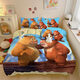 Disney (Disney) All-Cotton Cartoon Bear Haunted Three-Piece Set Student Dormitory Customizable 3890V Bed Sheet Style 1.5 Bed (Quit cover 150*200) Four-Piece Set