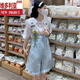 
Victoria's style of the forest women's sweet tribal summer college style shirt overalls two-piece set of cute girl's forest shorts suit Little tree white shirt S