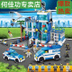 何佳功积奇乐特警察车军事积木驱逐舰拼装模型基地变形机甲机器人金 坦克装甲军团-26变[1047颗粒]